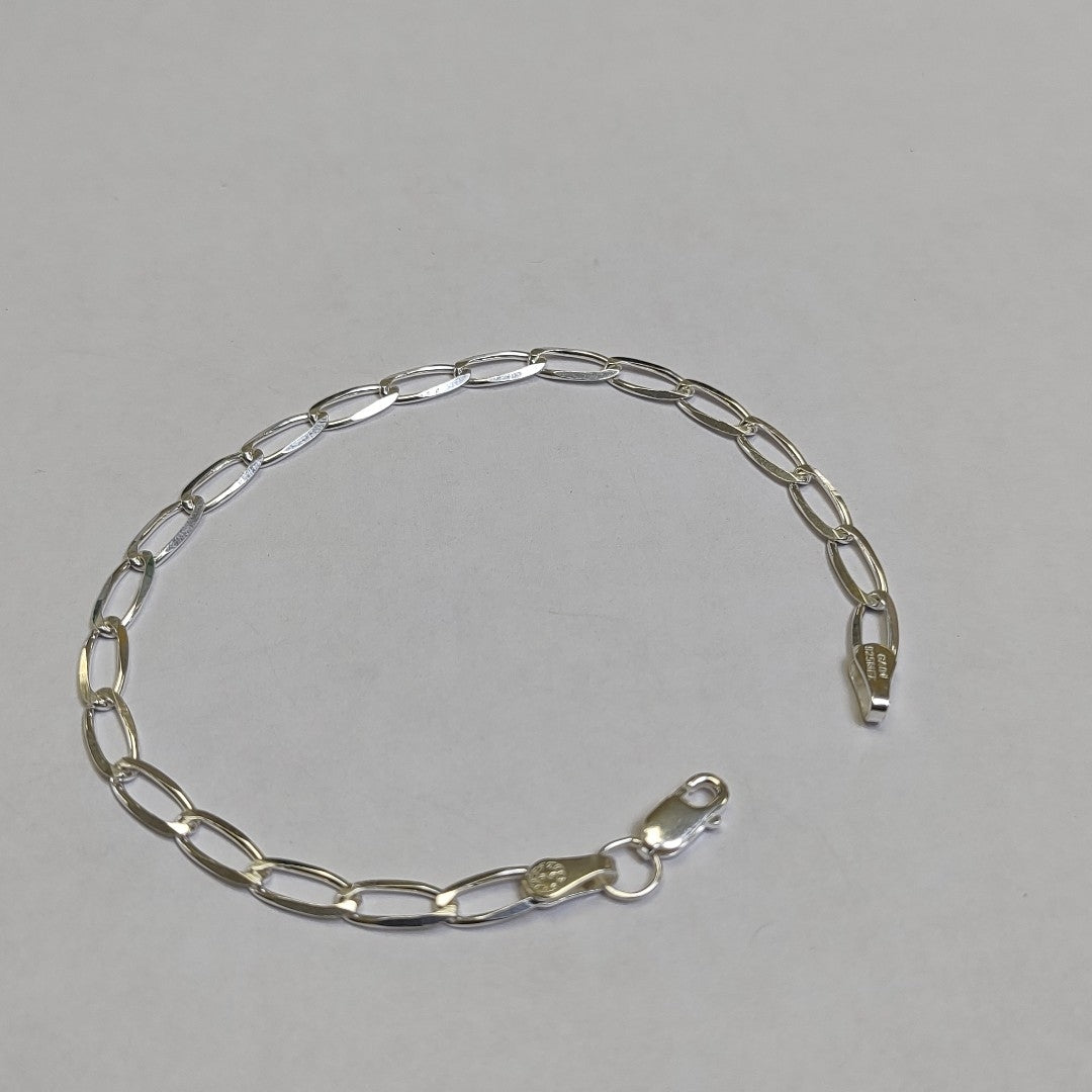 PULSERA TEJIDO ESLABONES PLATA .925 18 CM 3.7 GR (NUEVO)