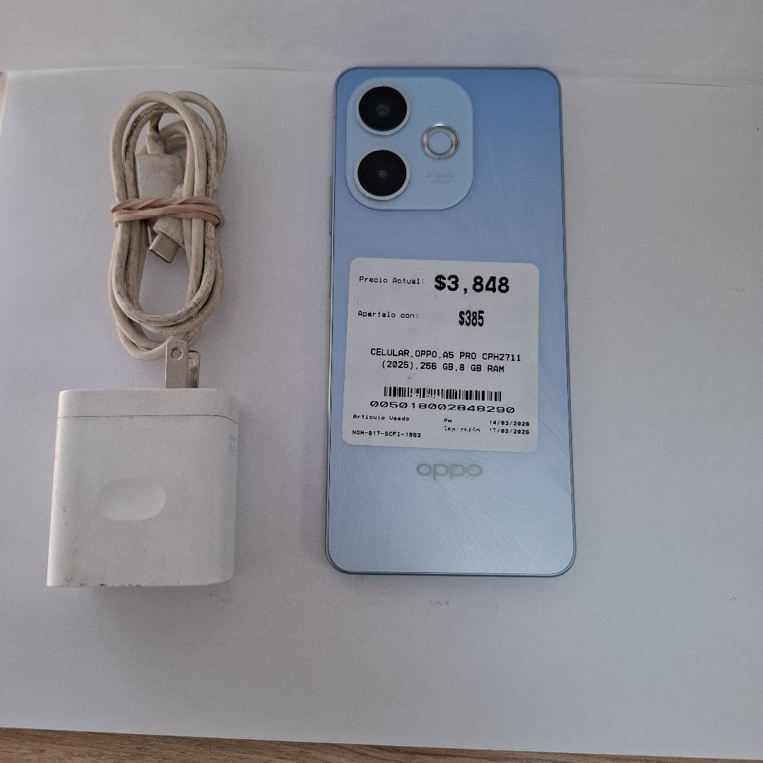 CELULAR OPPO  A5 PRO CPH2711 (2025) 256 GB 8 GB RAM (SEMINUEVO)
