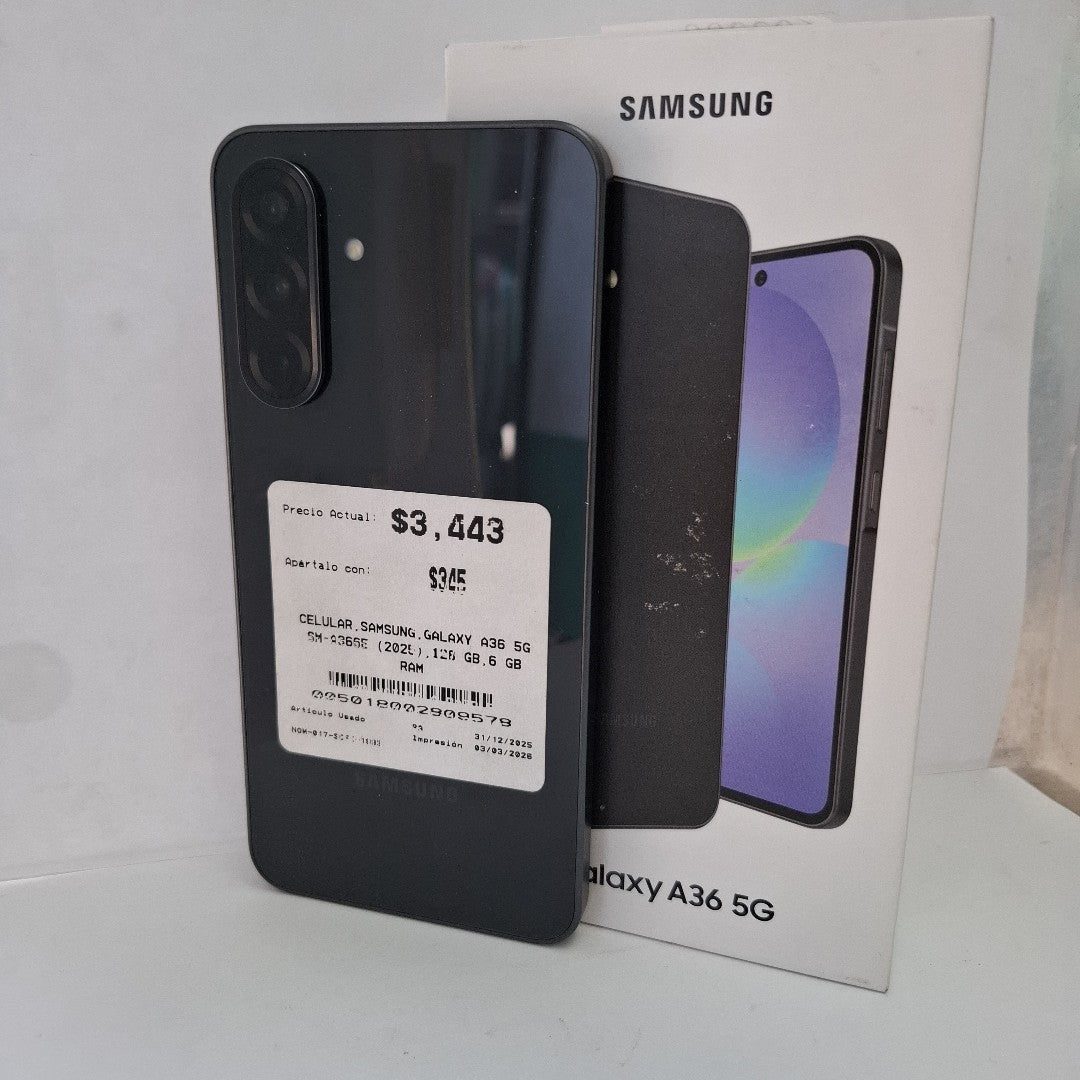 CELULAR SAMSUNG GALAXY A36 5G SM-A366E (2025) 128 GB 6 GB RAM (SEMINUEVO)