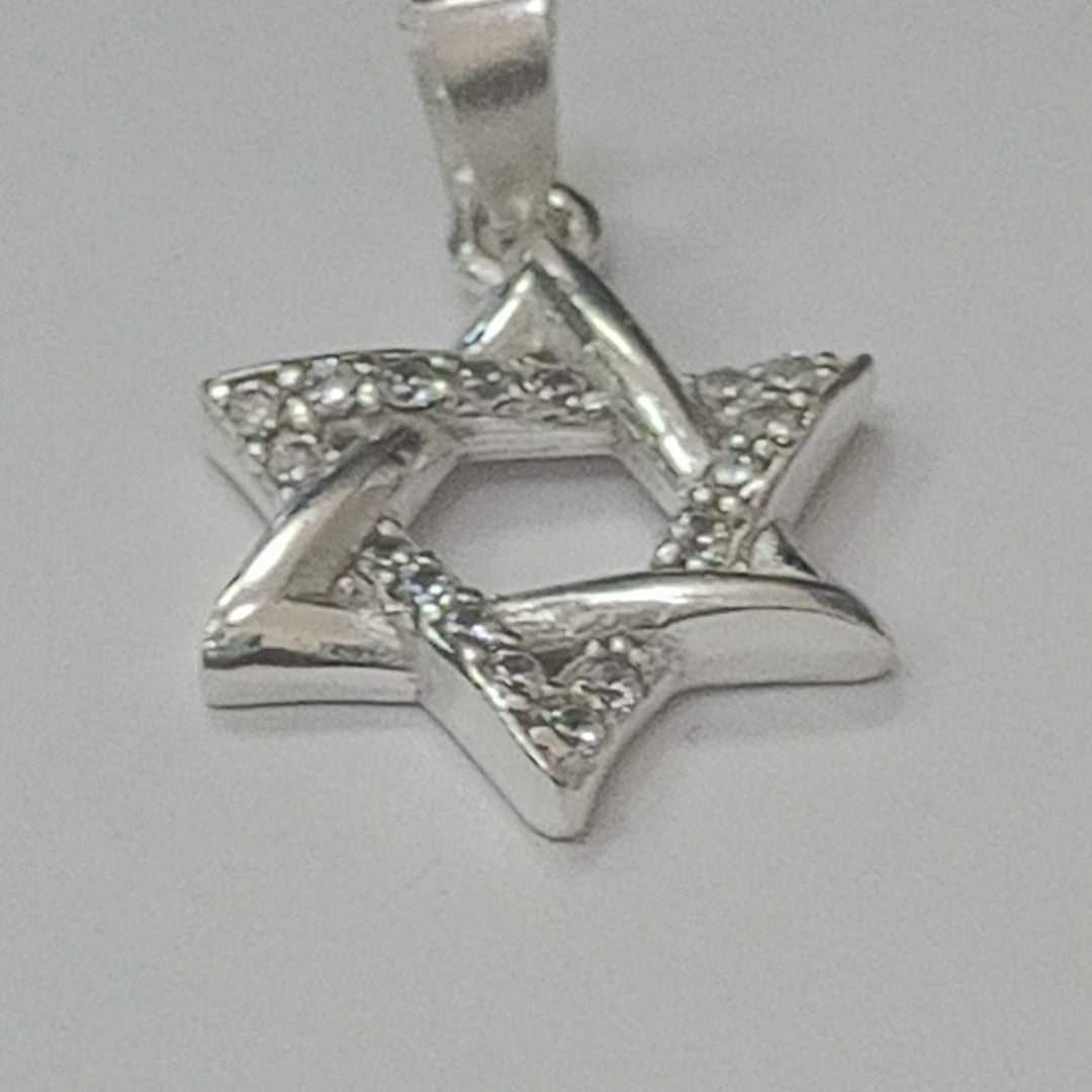 DIJE ESTRELLA DE DAVID C/CIRCONIAS PLATA .925 2.7 GR (NUEVO)