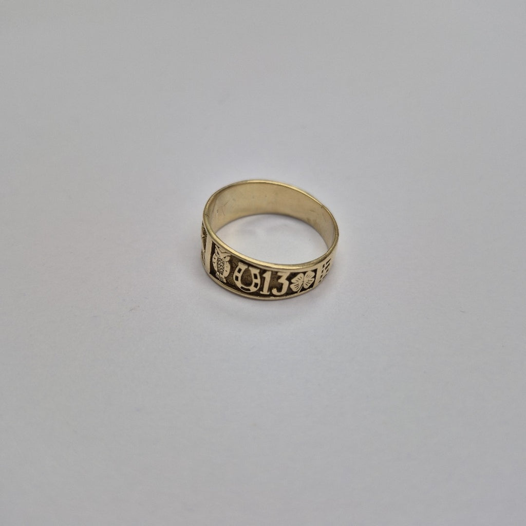 ARGOLLA DE LA SUERTE ORO 14 K 4.2 GRMS (SEMINUEVO)