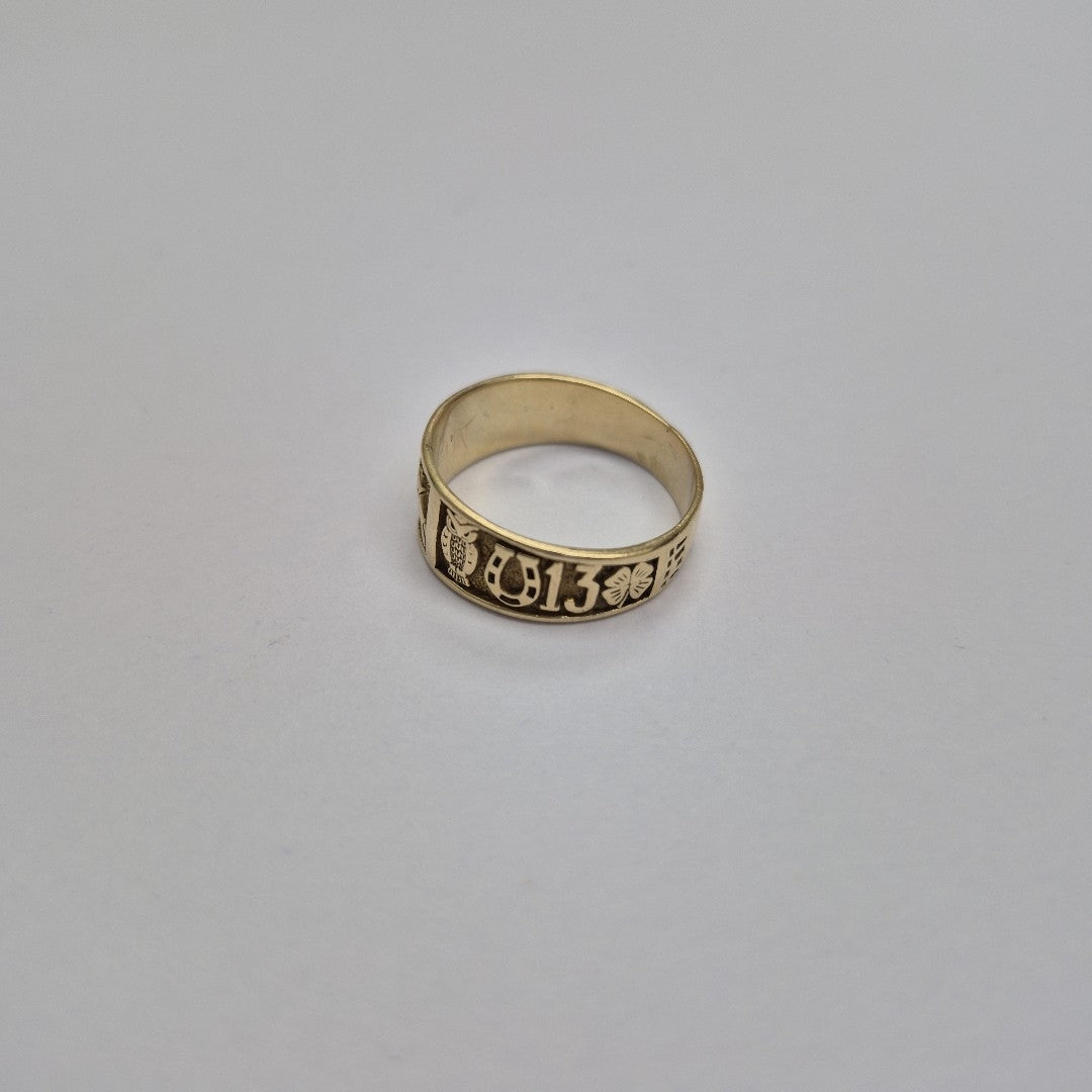 ARGOLLA DE LA SUERTE ORO 14 K 4.2 GRMS (SEMINUEVO)