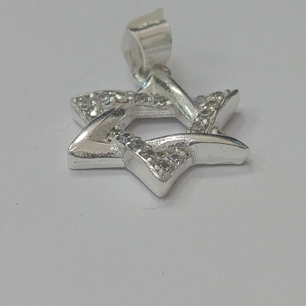 DIJE ESTRELLA DE DAVID C/CIRCONIAS PLATA .925 2.7 GR (NUEVO)