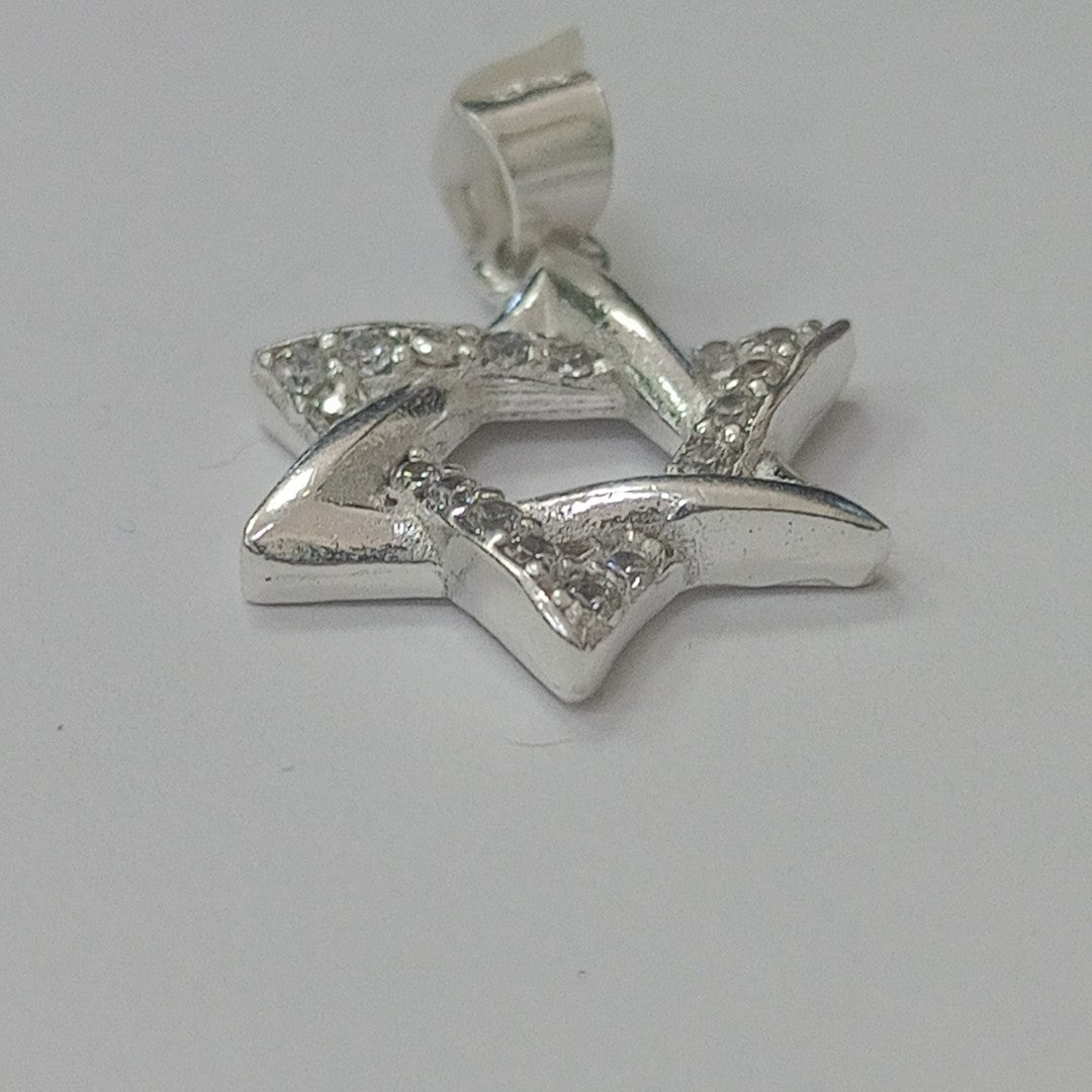 DIJE ESTRELLA DE DAVID C/CIRCONIAS PLATA .925 2.7 GR (NUEVO)