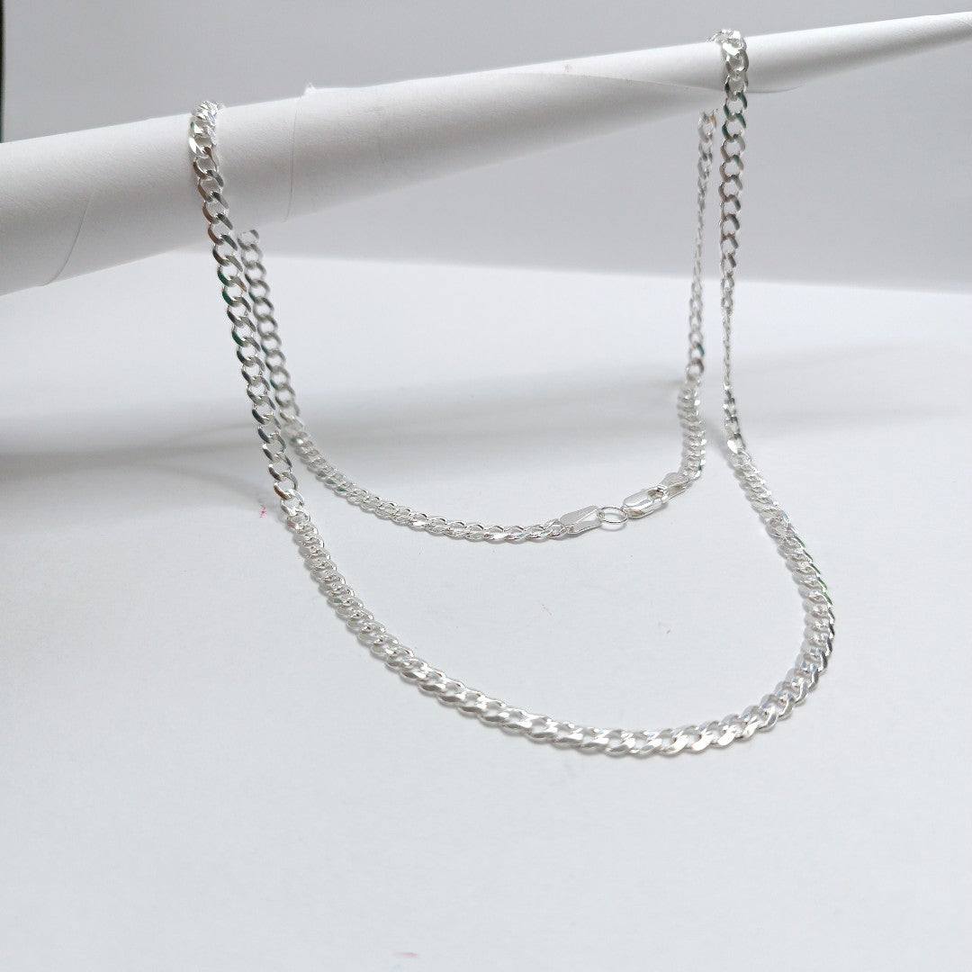 CADENA TEJIDO BARBADO PLATA .925 55 CM 12 GR (NUEVO)