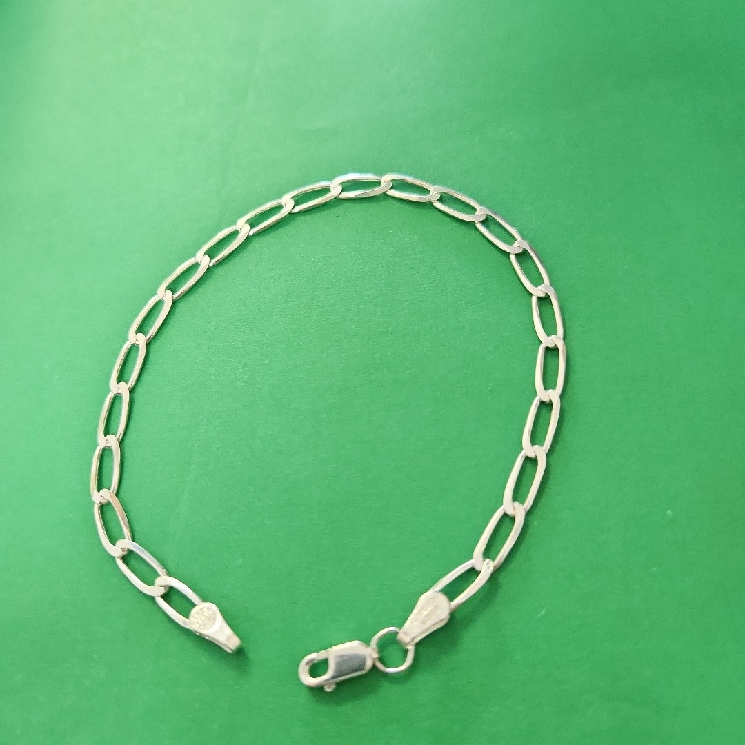 PULSERA TEJIDO ESLABONES PLATA .925 21 CM 3.9 GR (NUEVO)