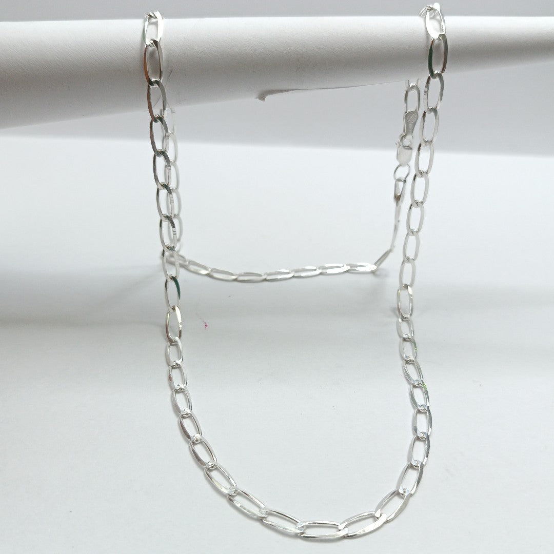 CADENA TEJIDO ESLABONES PLATA .925 55 CM 9 GR (NUEVO)