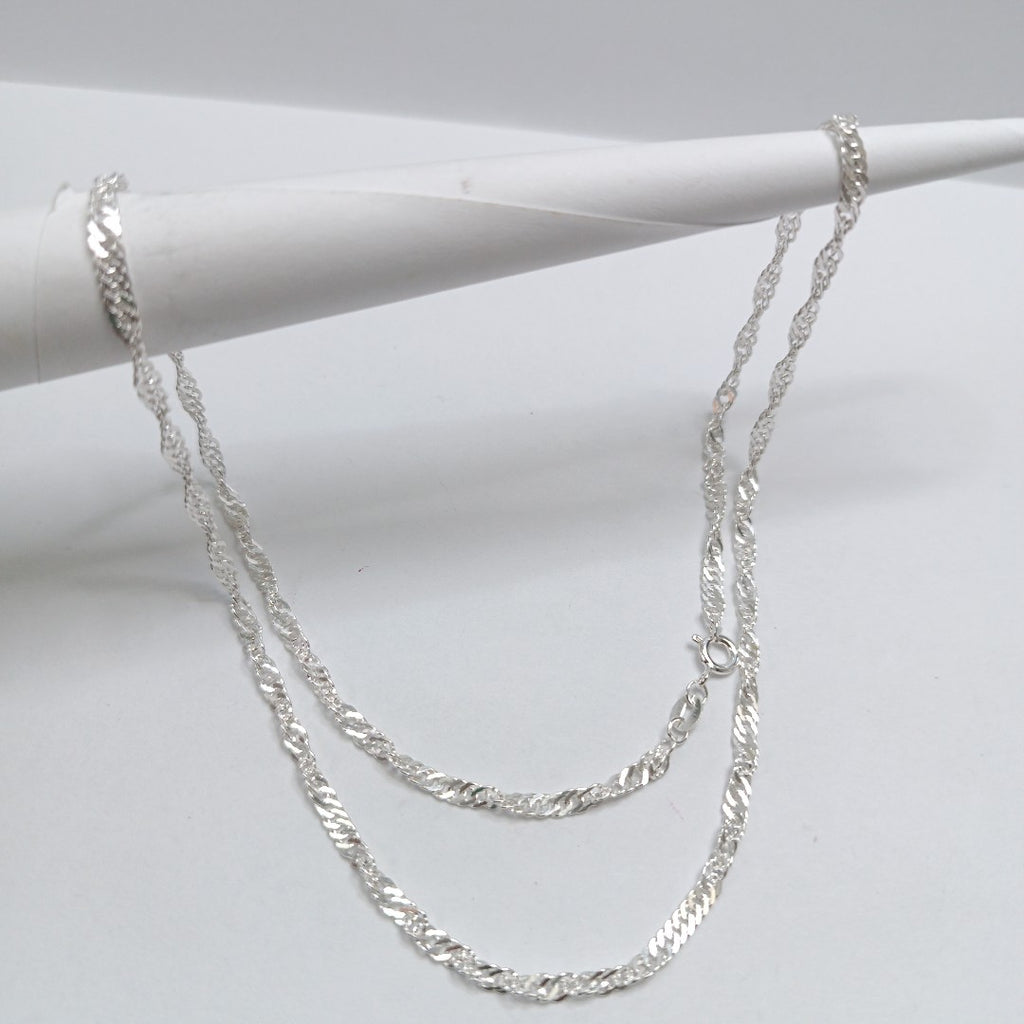 CADENA TEJIDO MEDIO TORZAL PLATA .925 55 CM 6.4 GR (NUEVO)