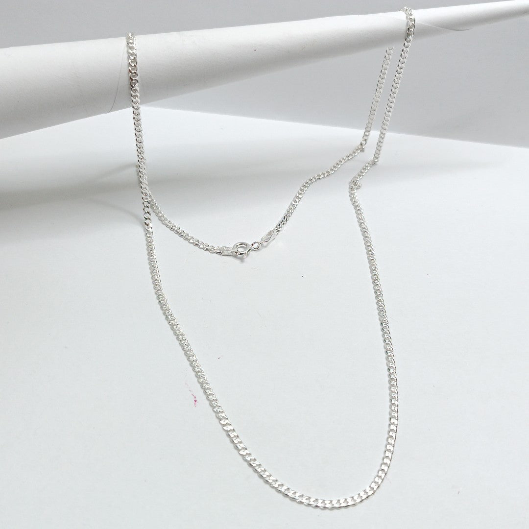 CADENA TEJIDO BARBADO PLATA .925 60 CM 6 GR (NUEVO)