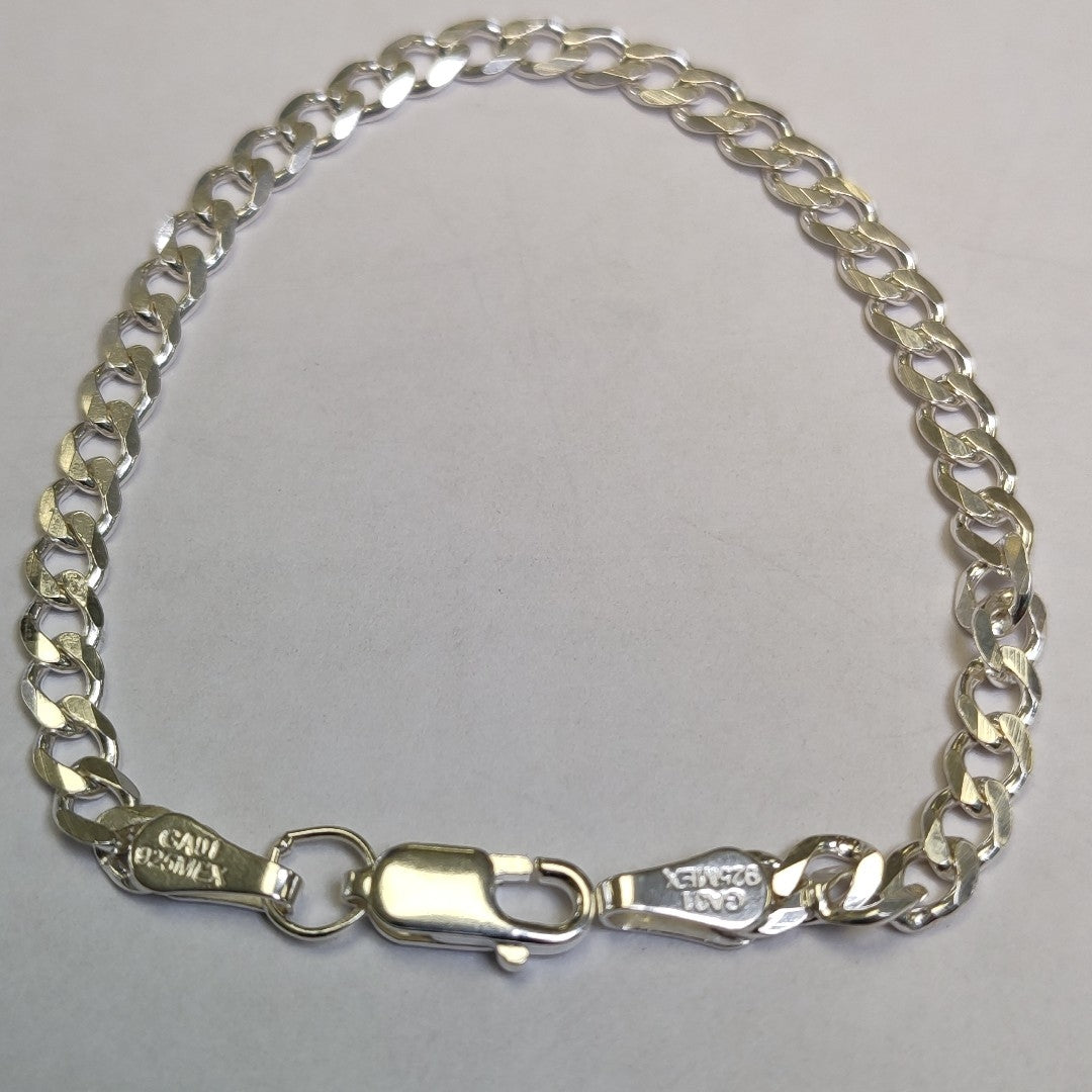 PULSERA TEJIDO BARBADA PLATA .925 16 CM 4 GR (NUEVO)