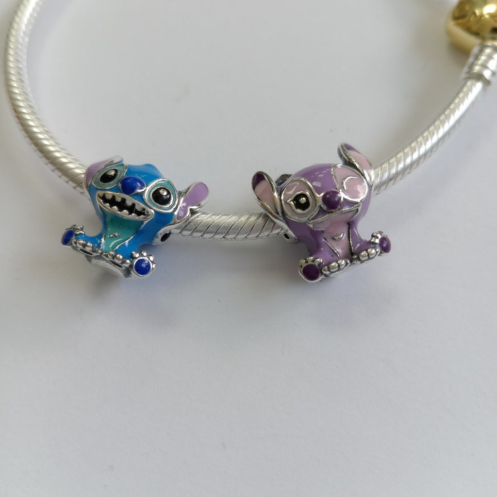 PULSERA TEJIDO ARTICULADA CON CHARMS PLATA .925 18 CM 19.1 GR (NUEVO)