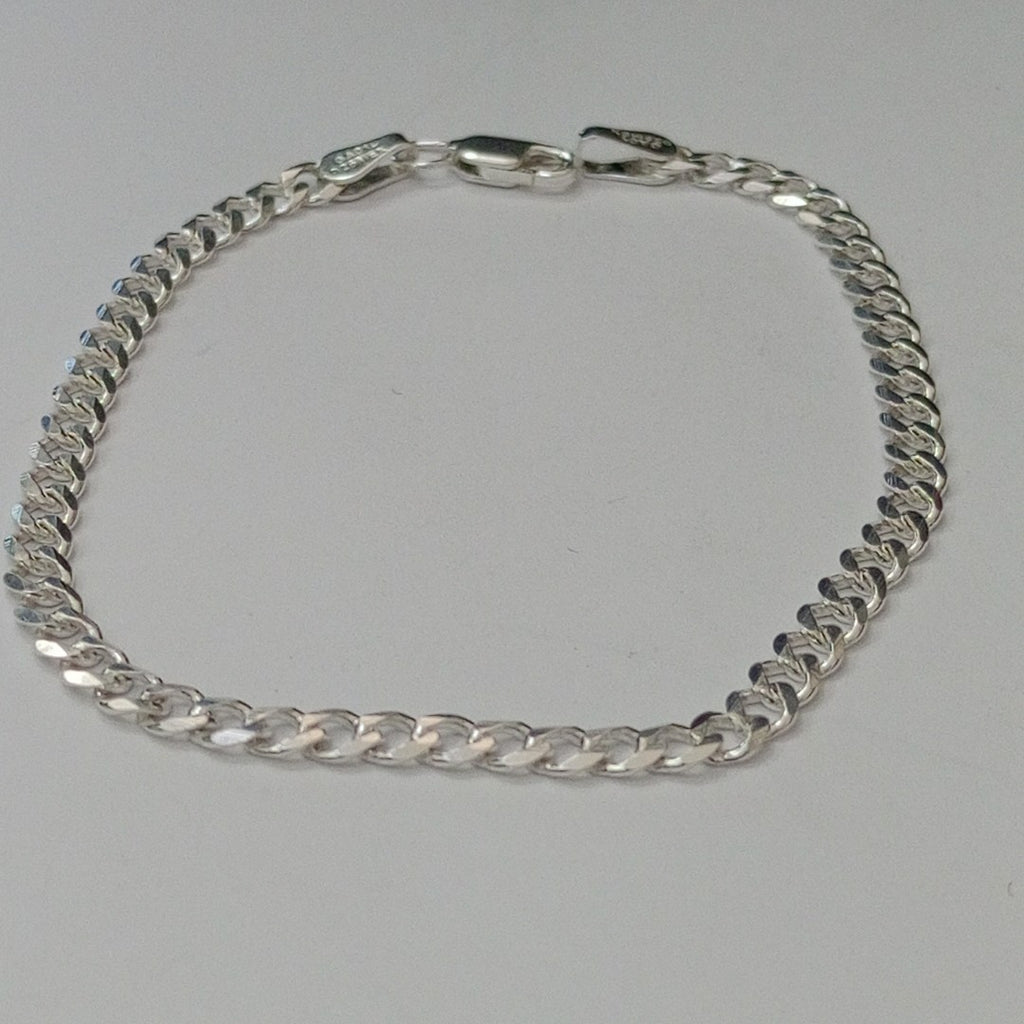PULSERA TEJIDO BARBADA PLATA .925 21 CM 4.6 GR (NUEVO)