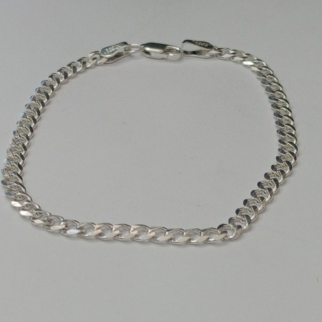 PULSERA TEJIDO BARBADA PLATA .925 21 CM 4.6 GR (NUEVO)