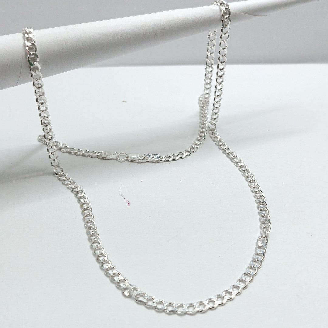 CADENA TEJIDO BARBADO PLATA .925 60 CM 12.9 GR (NUEVO)