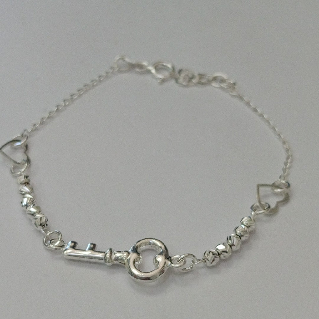 PULSERA TEJIDO LLAVE PLATA .925 18 CM 2.4 GR (NUEVO)