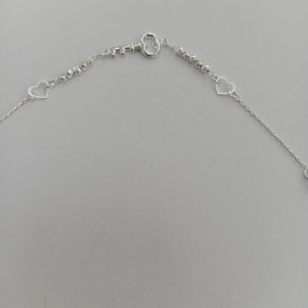 PULSERA TEJIDO LLAVE PLATA .925 18 CM 2.4 GR (NUEVO)