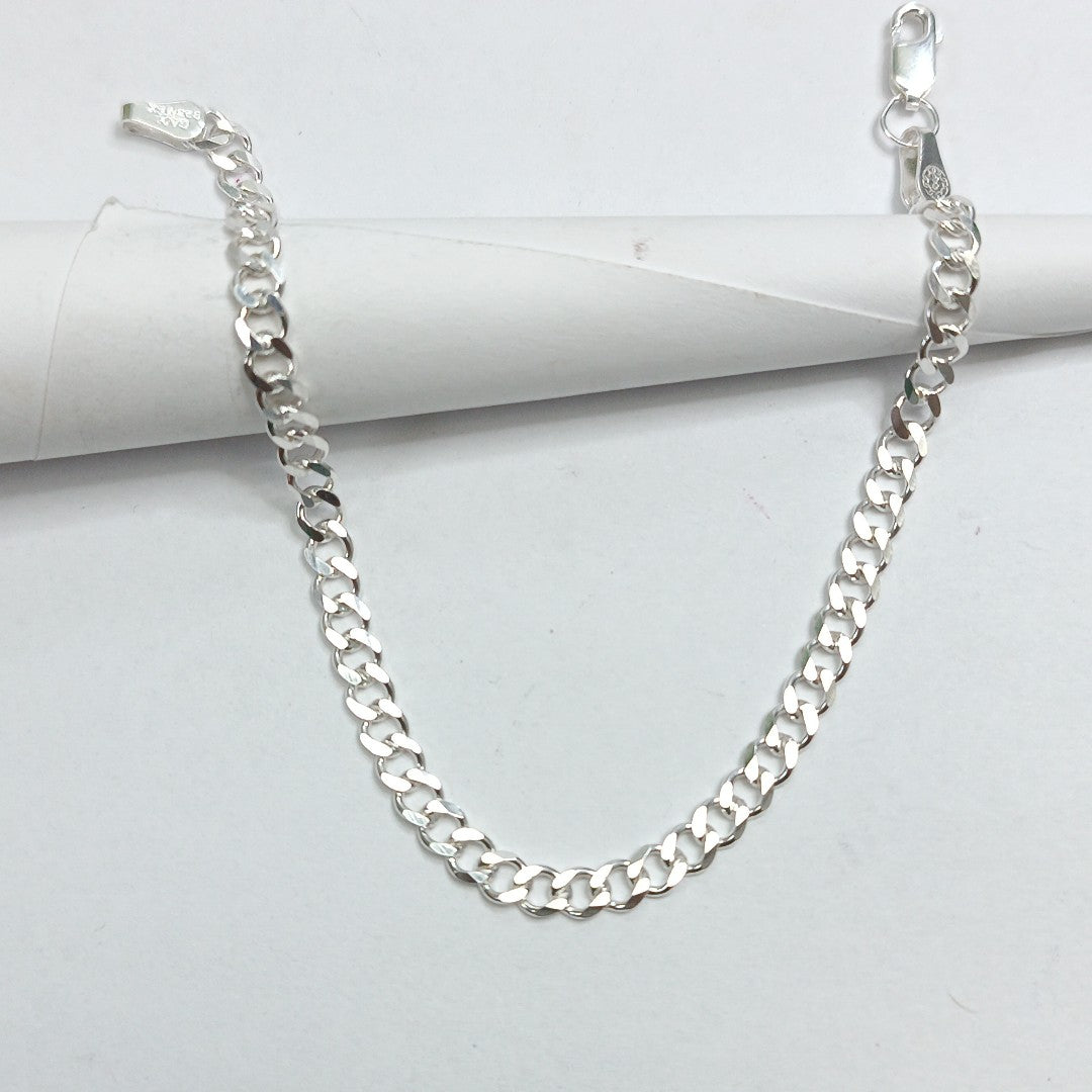 PULSERA TEJIDO BARBADA PLATA .925 18 CM 4.7 GR (NUEVO)