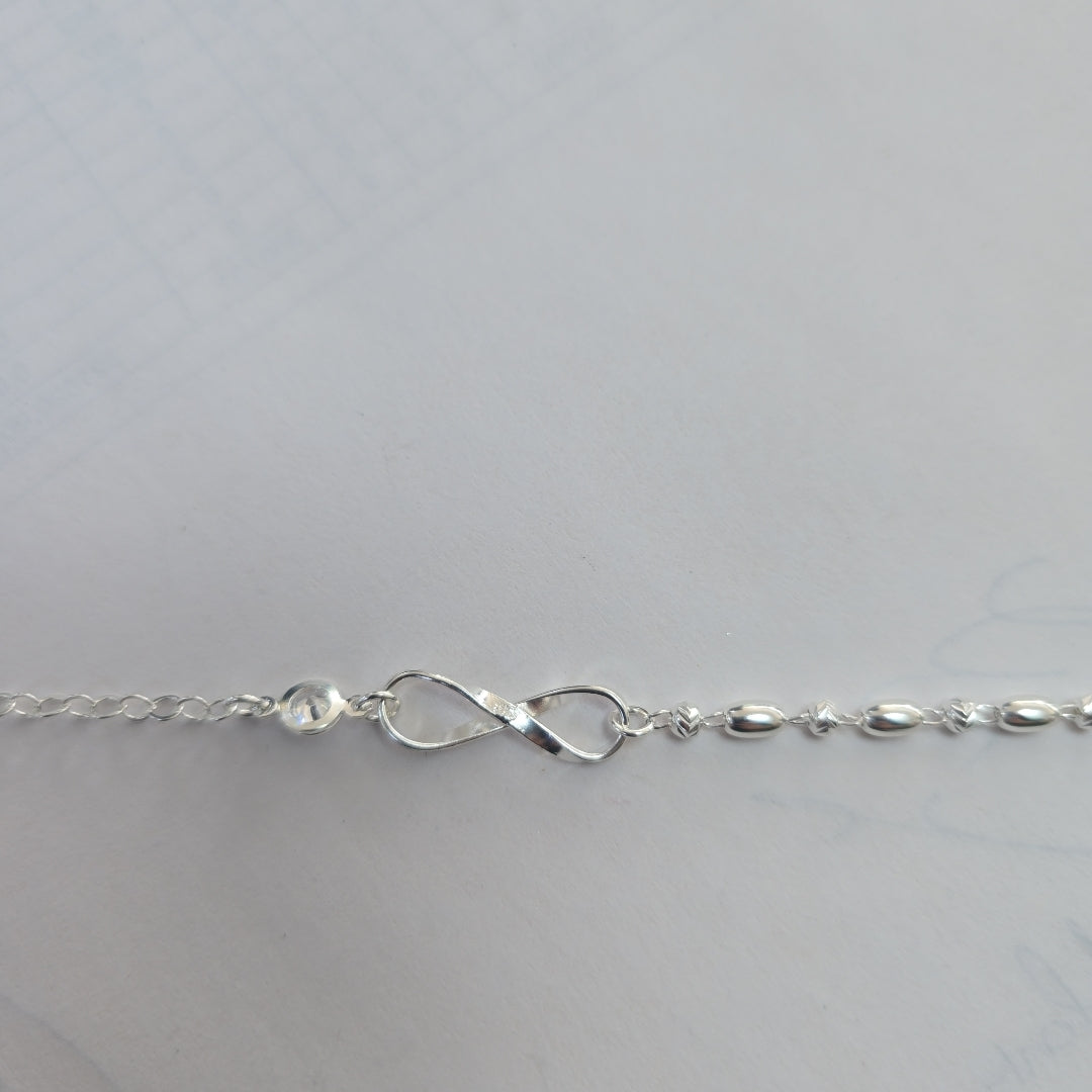 PULSERA TEJIDO ESPECIAL PLATA .925 18 CM 2.6 GR (NUEVO)