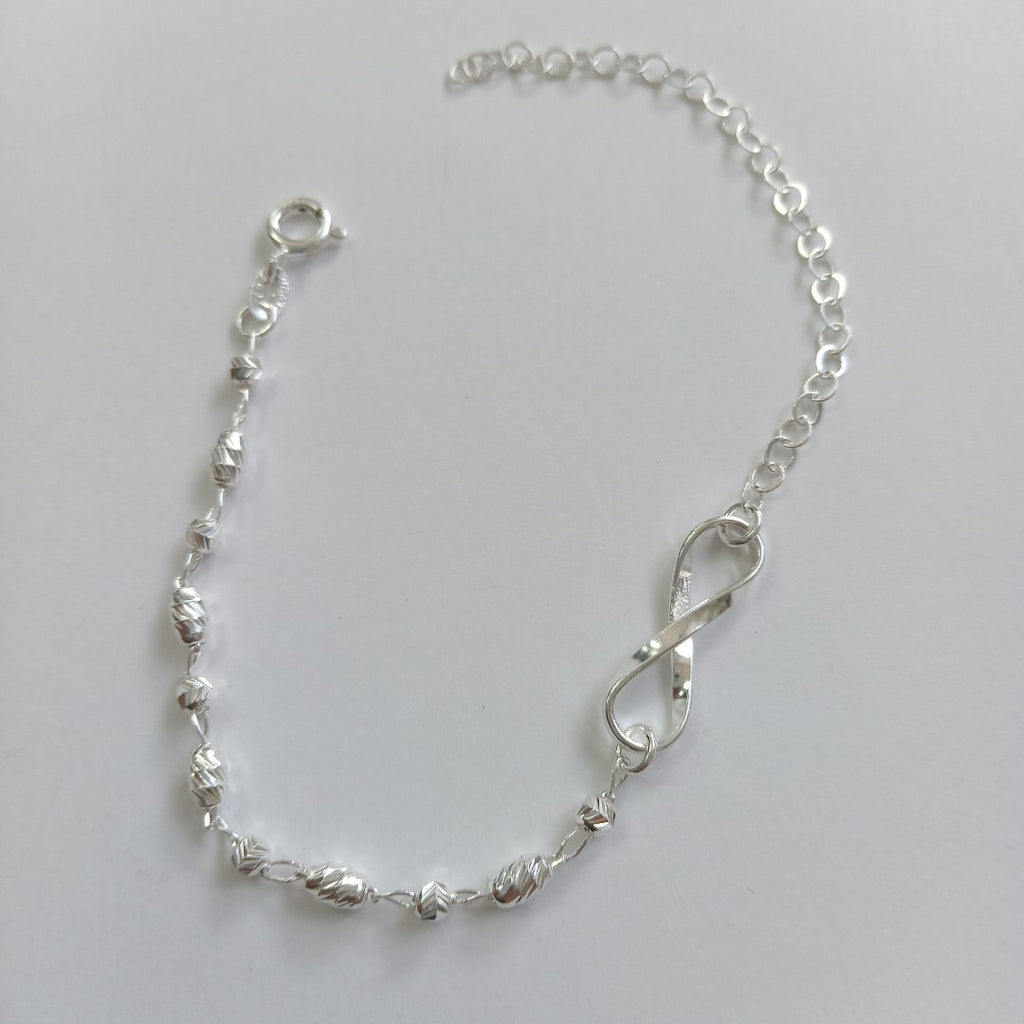 PULSERA TEJIDO INFINITO PLATA .925 18 CM 2.3 GR (NUEVO)