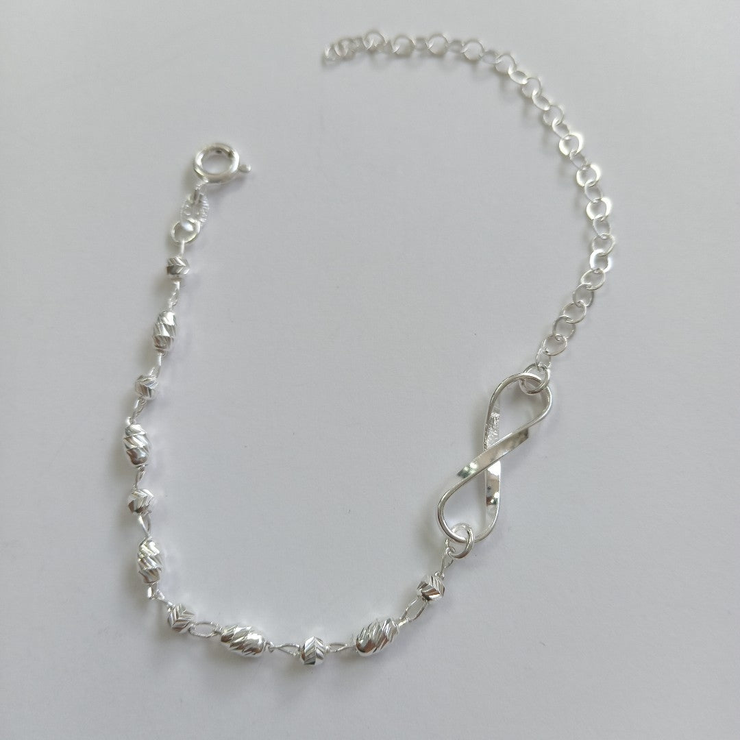 PULSERA TEJIDO INFINITO PLATA .925 18 CM 2.3 GR (NUEVO)