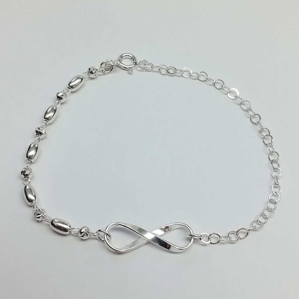 PULSERA TEJIDO INFINITO PLATA .925 18 CM 2.4 GR (NUEVO)