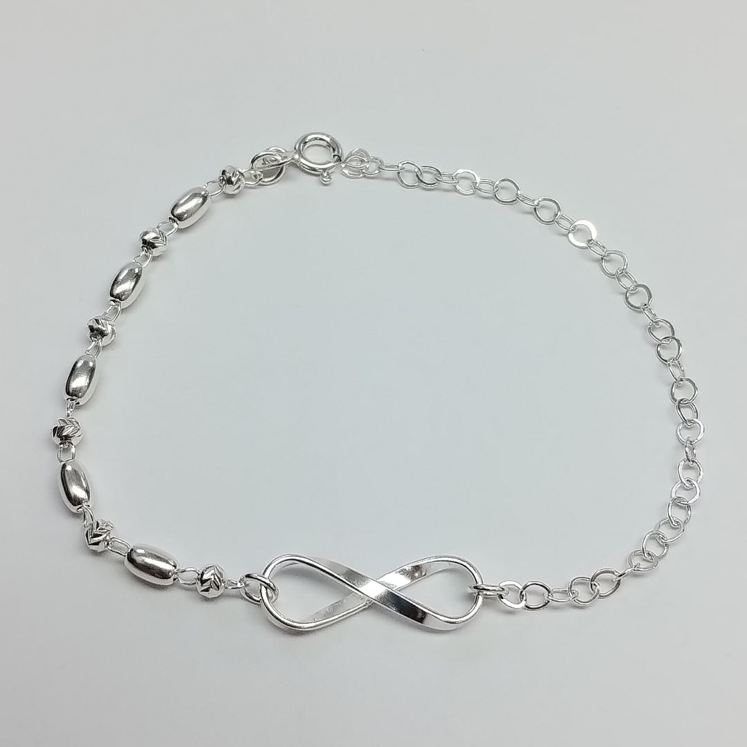 PULSERA TEJIDO INFINITO PLATA .925 18 CM 2.4 GR (NUEVO)