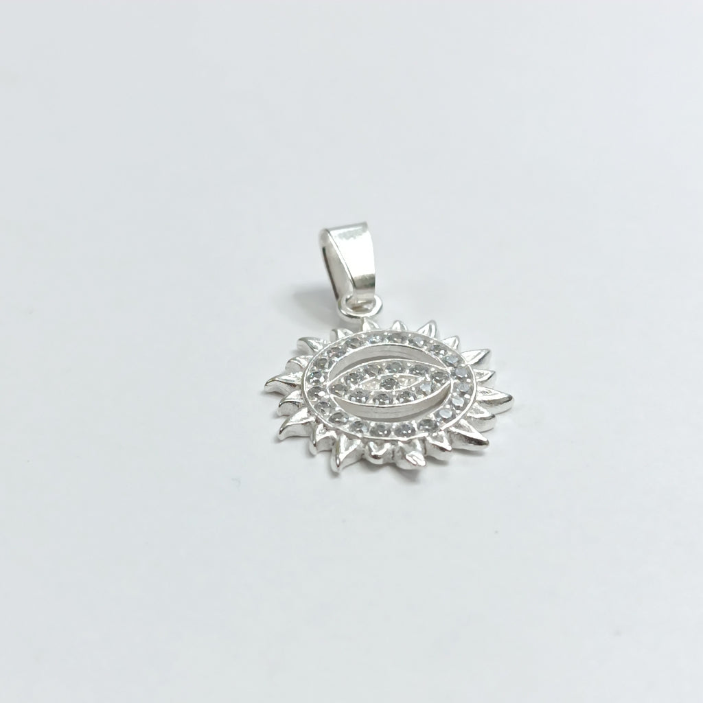 DIJE OJO MAGICO CON CIRCONIAS PLATA .925 2 GR (NUEVO)