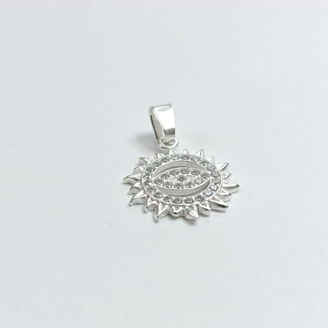 DIJE OJO MAGICO CON CIRCONIAS PLATA .925 2 GR (NUEVO)