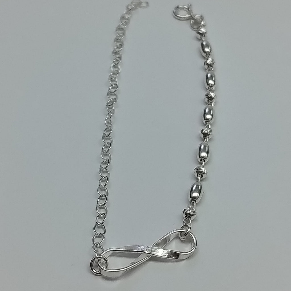 PULSERA TEJIDO INFINITO PLATA .925 18 CM 2.4 GR (NUEVO)