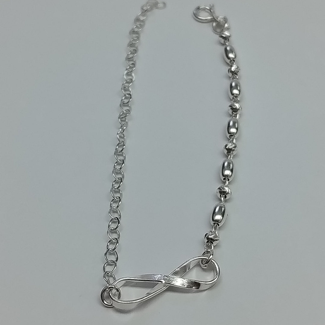 PULSERA TEJIDO INFINITO PLATA .925 18 CM 2.4 GR (NUEVO)