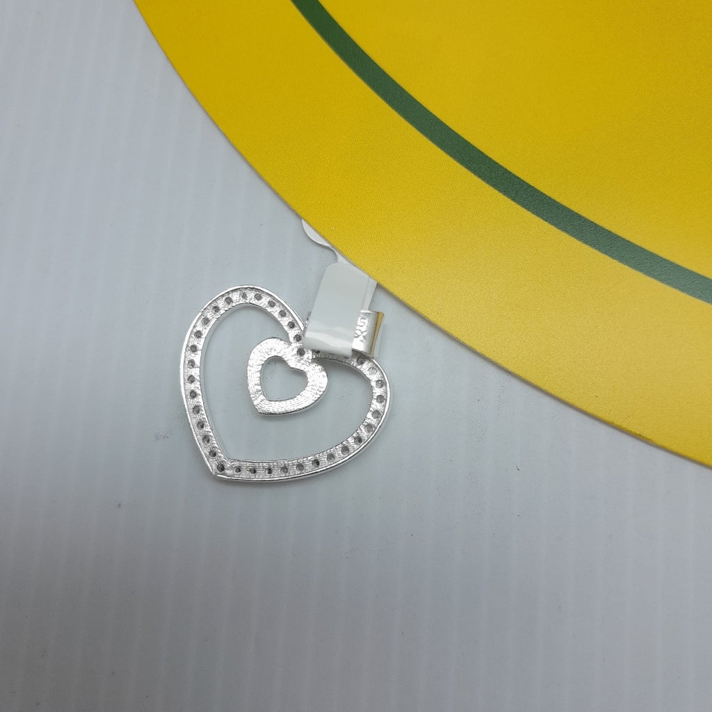 DIJE CORAZON C/CIRCONIAS PLATA .925 2.7 GR (NUEVO)