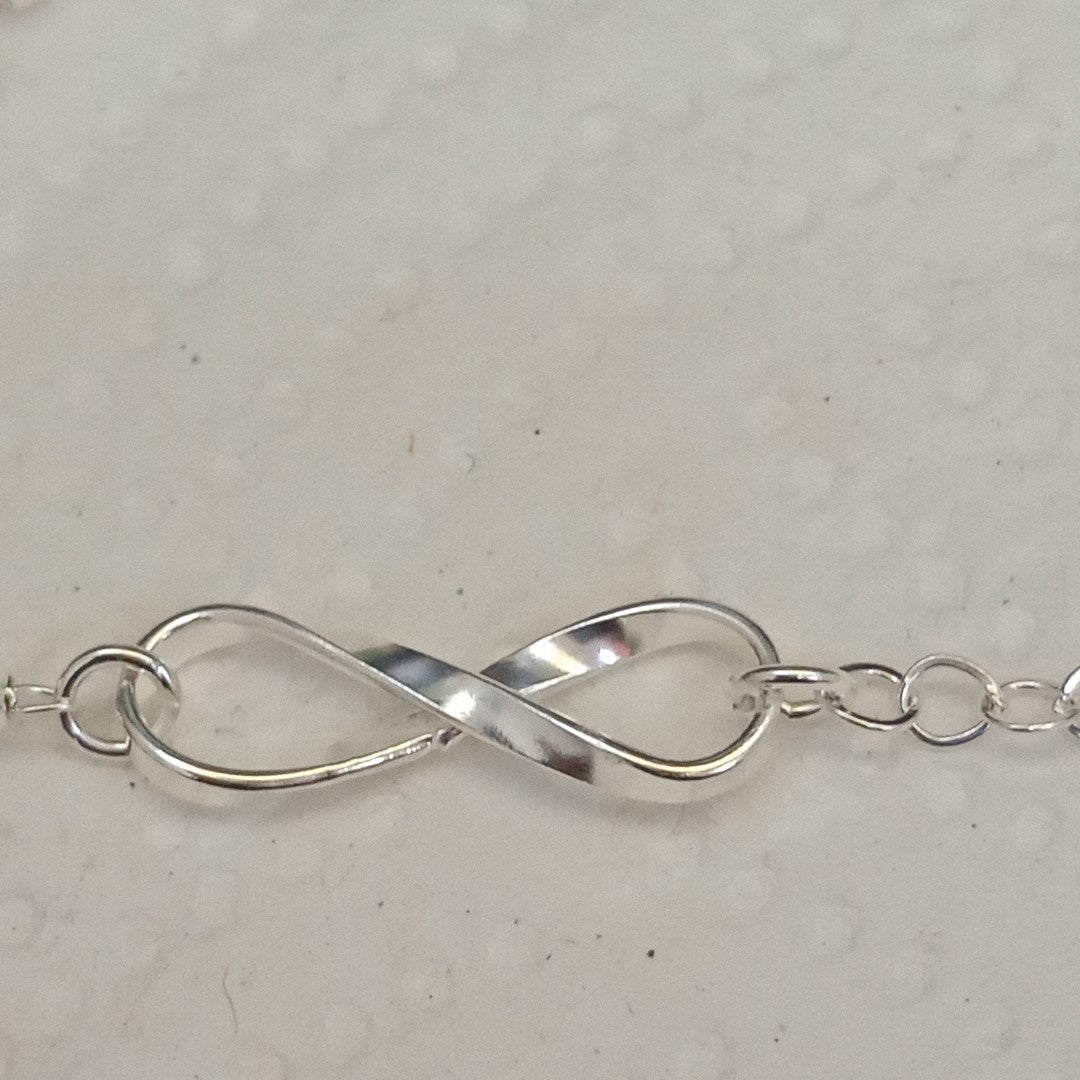PULSERA TEJIDO INFINITO PLATA .925 18 CM 2.3 GR (NUEVO)