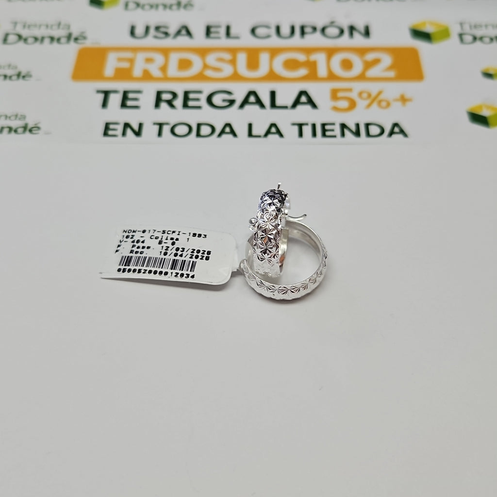 PAR ARRACADAS FACETADAS PLATA .925 3.4 GR (NUEVO)
