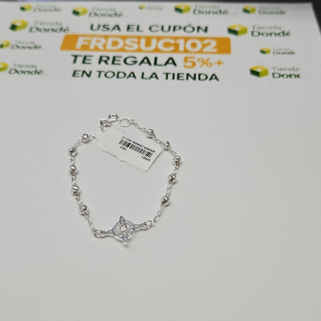 PULSERA TEJIDO ESPECIAL PLATA .925 18 CM 2.9 GR (NUEVO)