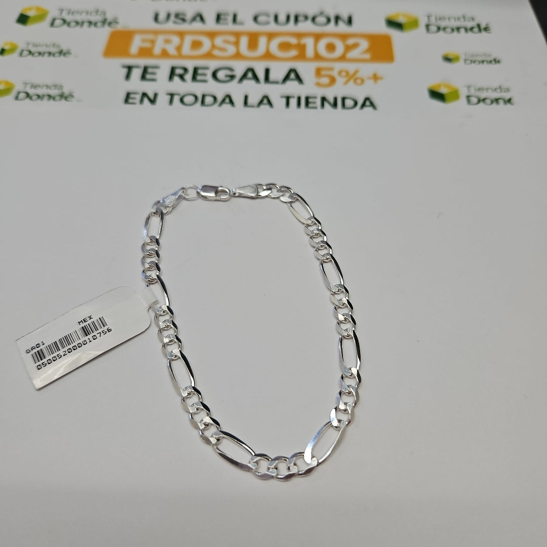 PULSERA TEJIDO 3X1 PLATA .925 18 CM 5.8 GR (NUEVO)