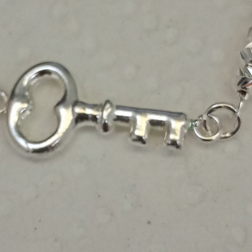 PULSERA TEJIDO LLAVE PLATA .925 18 CM 2.3 GR (NUEVO)