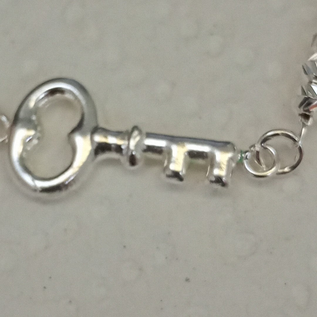 PULSERA TEJIDO LLAVE PLATA .925 18 CM 2.3 GR (NUEVO)