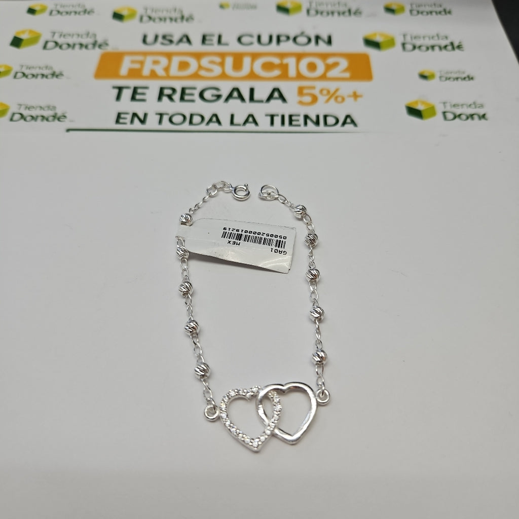 PULSERA TEJIDO TEJIDO ESPECIAL PLATA .925 18 CM 3.9 GR (NUEVO)