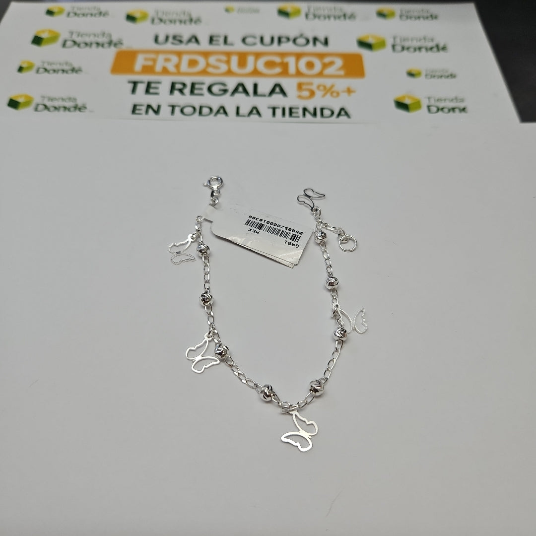 PULSERA TEJIDO ESPECIAL PLATA .925 18 CM 2.8 GR (NUEVO)
