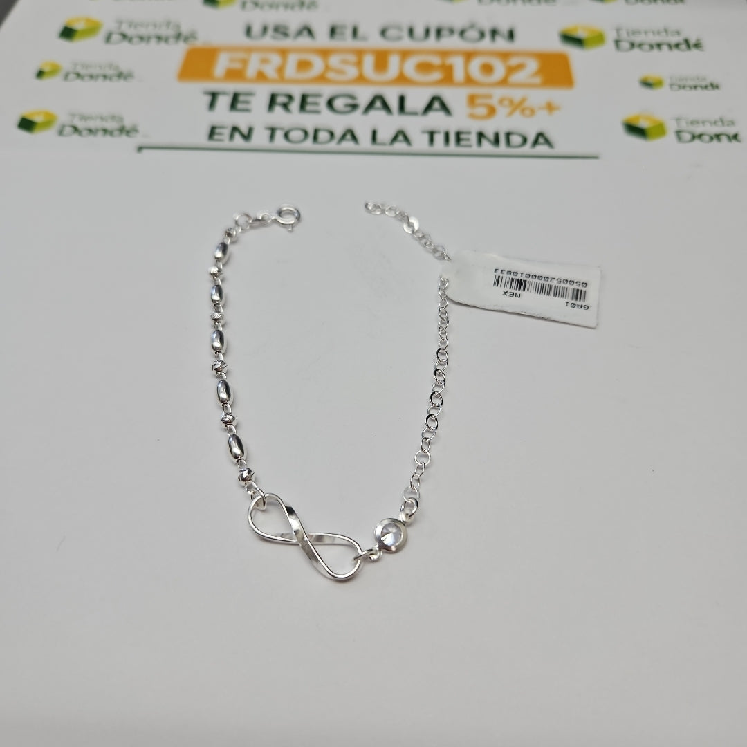 PULSERA TEJIDO ESPECIAL PLATA .925 18 CM 2.6 GR (NUEVO)