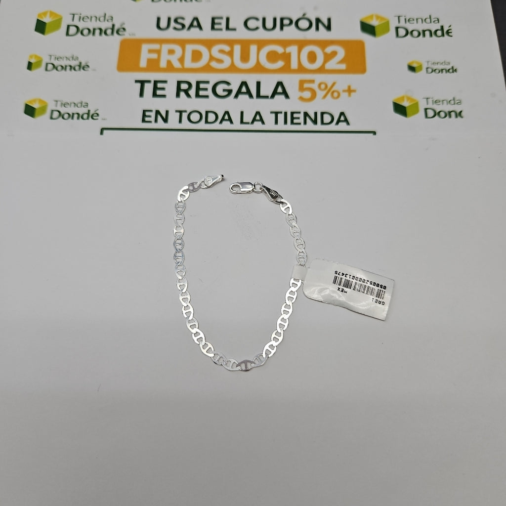 PULSERA TEJIDO GUCHI PLATA .925 18 CM 2.6 GR (NUEVO)