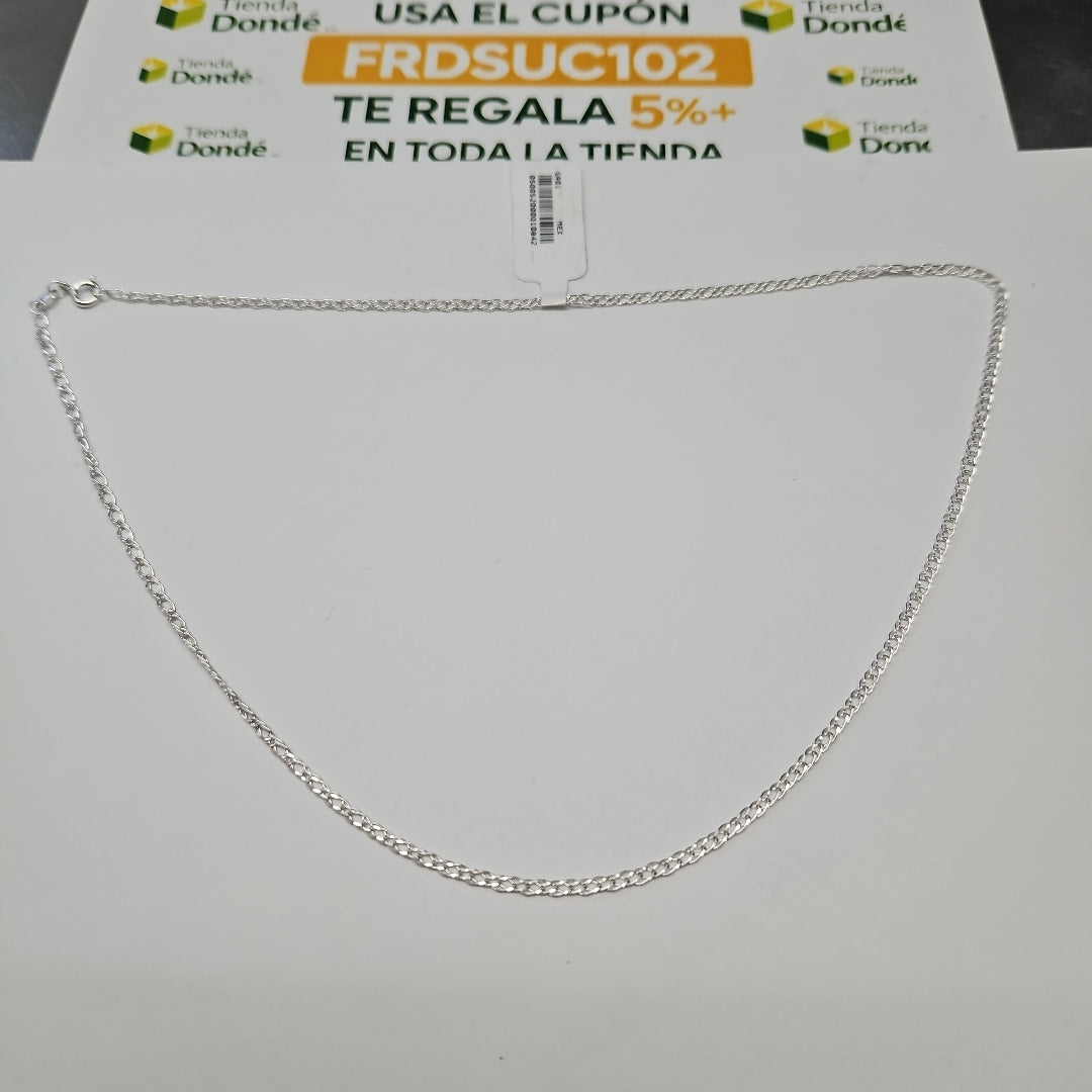 CADENA TEJIDO ESLABONES PLATA .925 50 CM 3.5 GR (NUEVO)