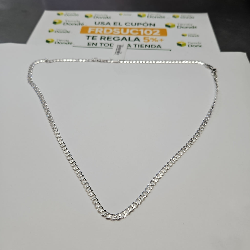 CADENA TEJIDO BARBADO PLATA .925 55 CM 11.9 GR (NUEVO)
