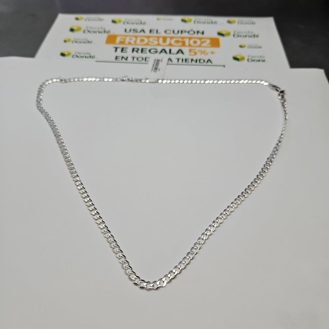 CADENA TEJIDO BARBADO PLATA .925 55 CM 11.9 GR (NUEVO)