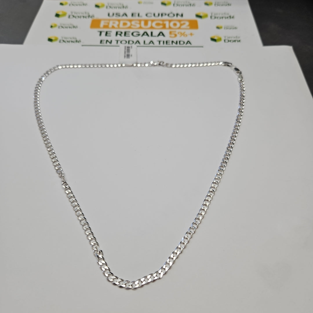 CADENA TEJIDO BARBADO PLATA .925 55 CM 12.9 GR (NUEVO)