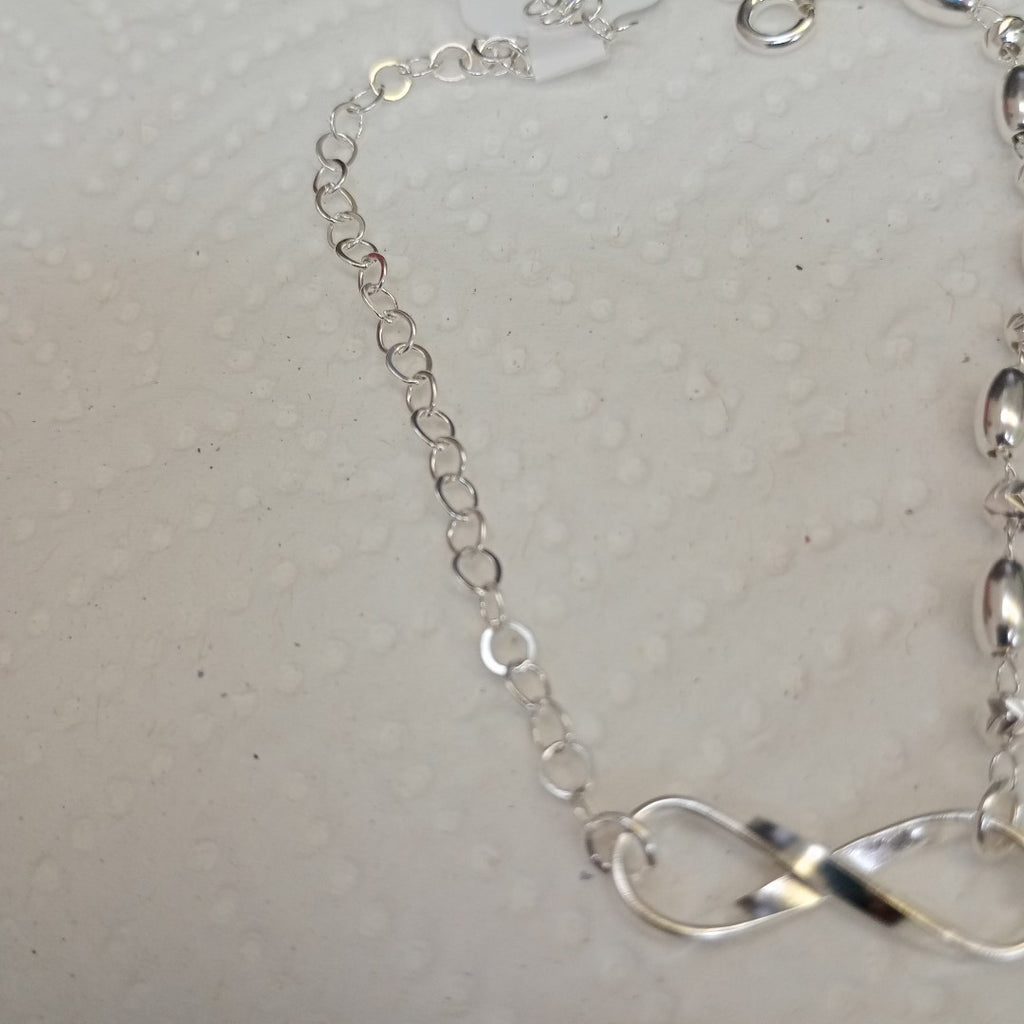 PULSERA TEJIDO INFINITO PLATA .925 18 CM 2.3 GR (NUEVO)