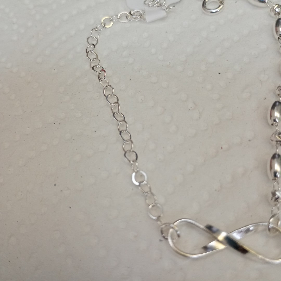 PULSERA TEJIDO INFINITO PLATA .925 18 CM 2.3 GR (NUEVO)