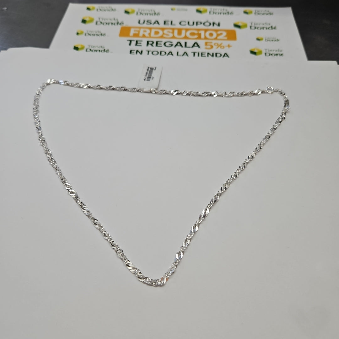 CADENA TEJIDO MEDIO TORZAL PLATA .925 55 CM 6.2 GR (NUEVO)
