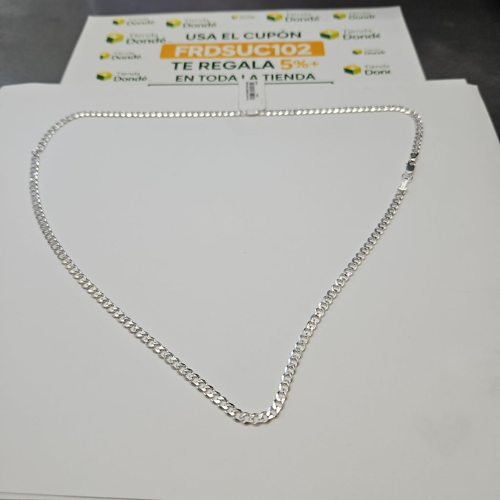 CADENA TEJIDO BARBADO PLATA .925 60 CM 14 GR (NUEVO)