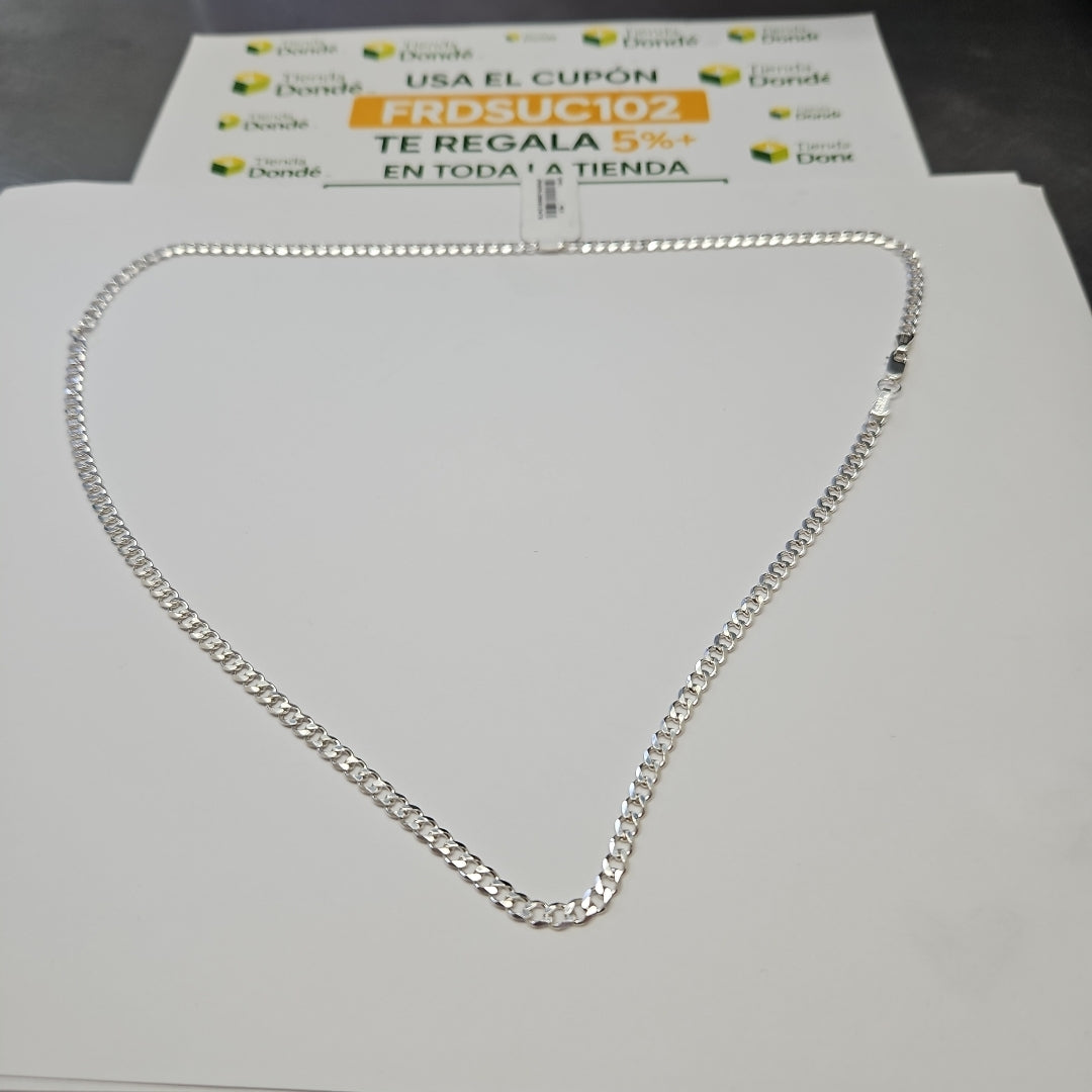 CADENA TEJIDO BARBADO PLATA .925 60 CM 14 GR (NUEVO)